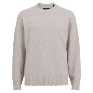 AllSaints Luka Recycled Distressed Crew Neck Jumper